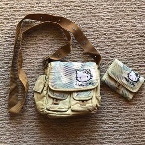 Girls kids Hello Kitty ARMY purse and wallet